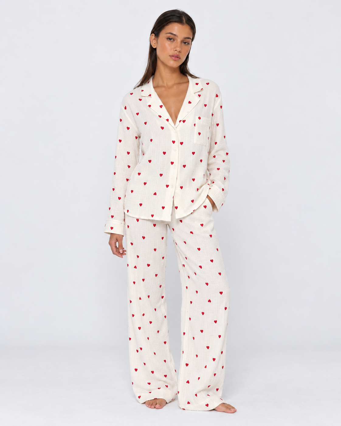 Loovay Amourine Pyjamaset met Blouse en Lange Broek