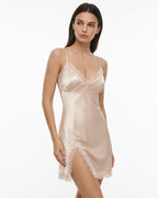 Loovay Dentelle Nachthemd met Kanten Zoom