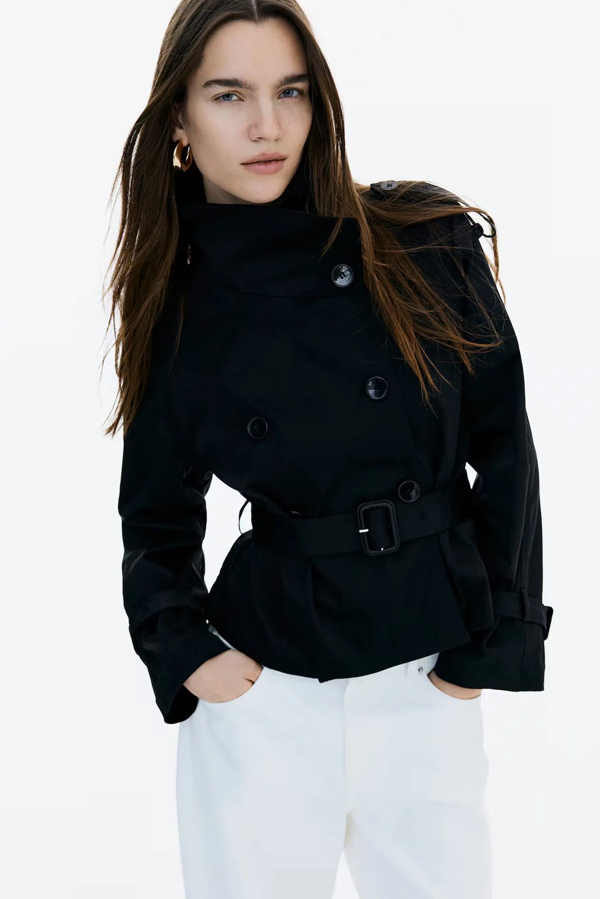 Loovay Amorélie Korte Trenchcoat met Ceintuur