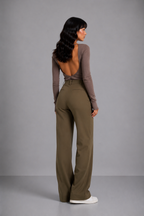 Loovay Norevine Pantalon met Hoge Taille