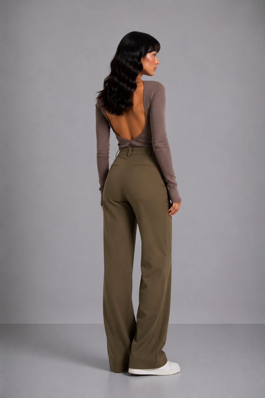 Loovay Norevine Pantalon met Hoge Taille