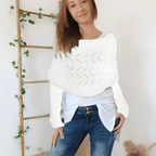 Loovay Nadira Gebreide Omslagdoek met Mouwen