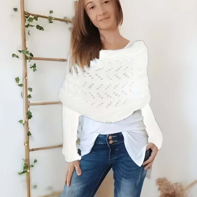 Loovay Nadira Gebreide Omslagdoek met Mouwen