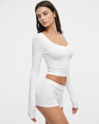 Loovay Maisonnette Pyjamaset met Lange Mouwen en Shorts