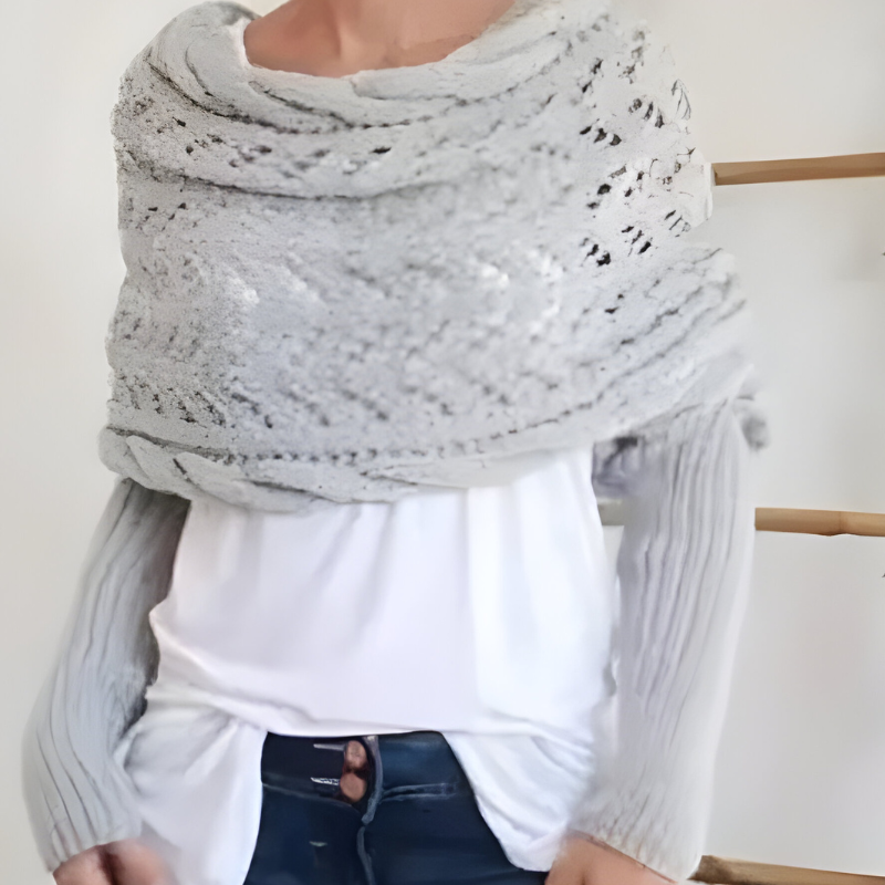 Loovay Nadira Gebreide Omslagdoek met Mouwen