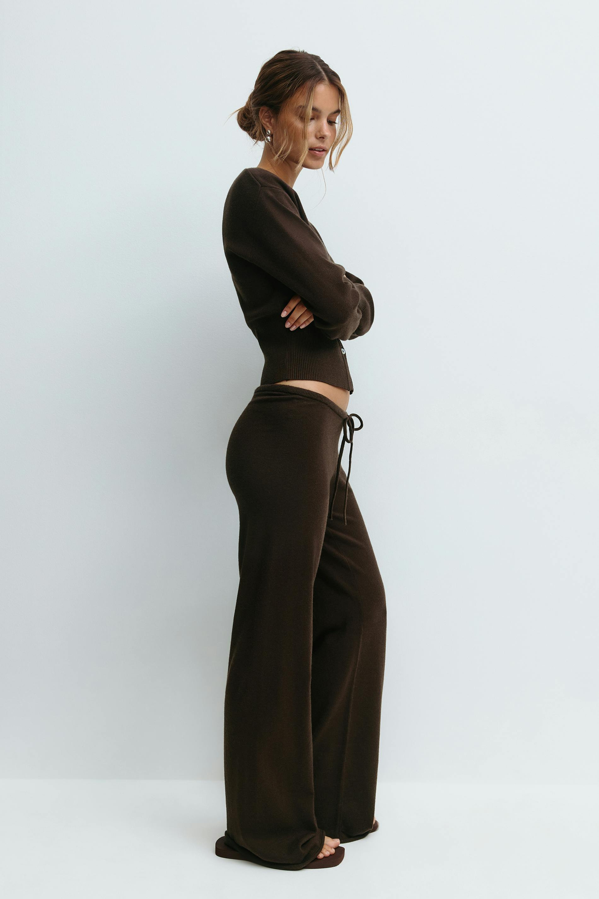 Loovay Maillevie Gebreide Loungeset met Wijde Broek