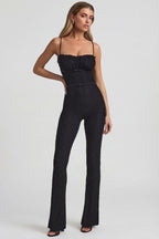 Loovay Arlena Kanten Jumpsuit met Uitlopende Pijpen