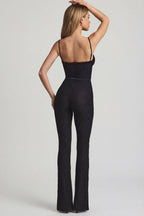 Loovay Arlena Kanten Jumpsuit met Uitlopende Pijpen