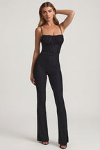 Loovay Arlena Kanten Jumpsuit met Uitlopende Pijpen