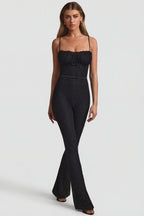 Loovay Arlena Kanten Jumpsuit met Uitlopende Pijpen
