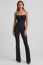 Loovay Arlena Kanten Jumpsuit met Uitlopende Pijpen