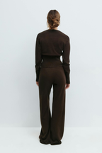 Loovay Maillevie Gebreide Loungeset met Wijde Broek