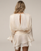 Loovay Èvelette Mini Jurk met Drapering