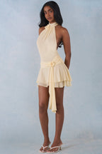 Loovay Floréline Jurk, Halter Mini met Bloemdetail