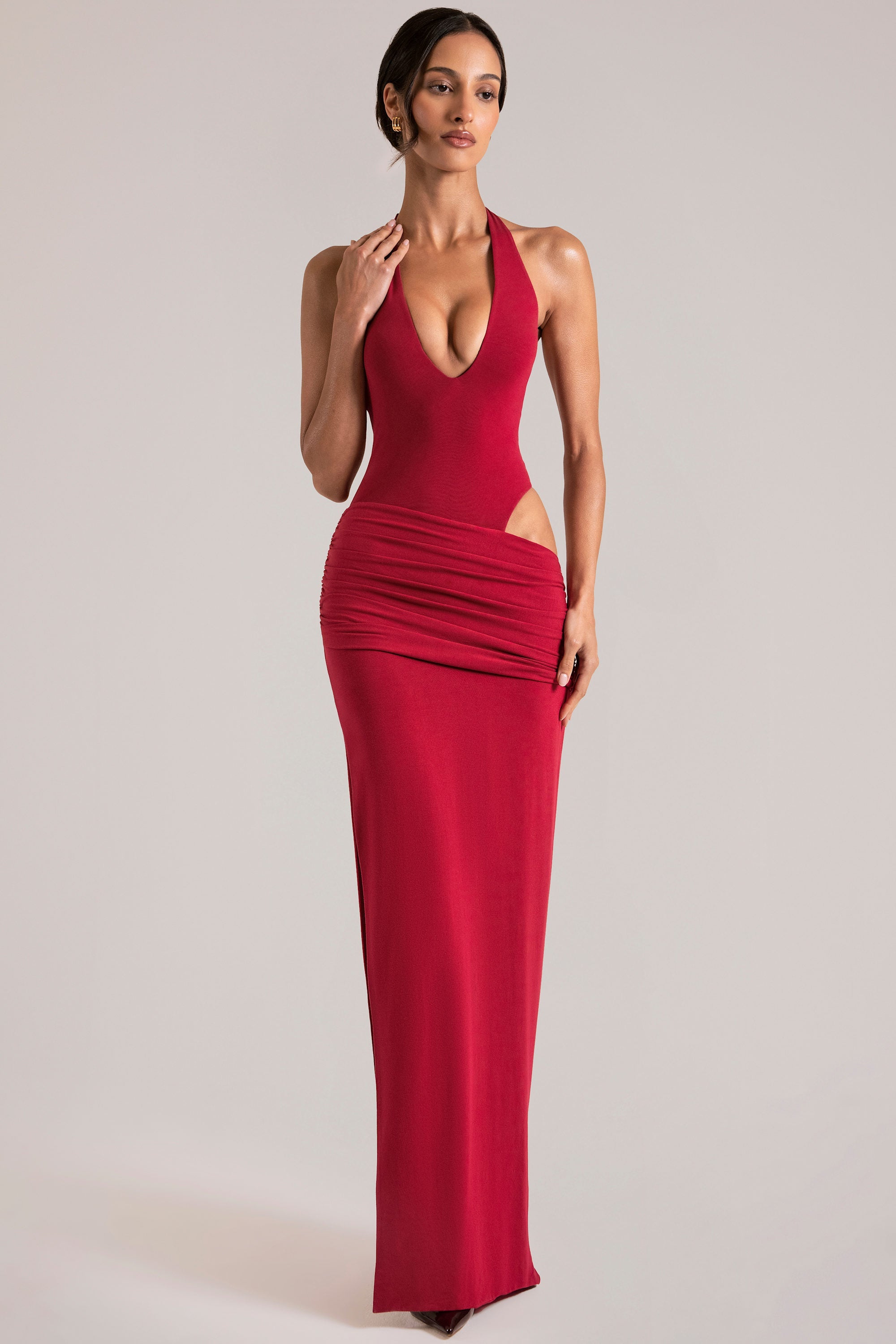 Loovay Célienne Jurk, Halter Maxi met Uitsnijding