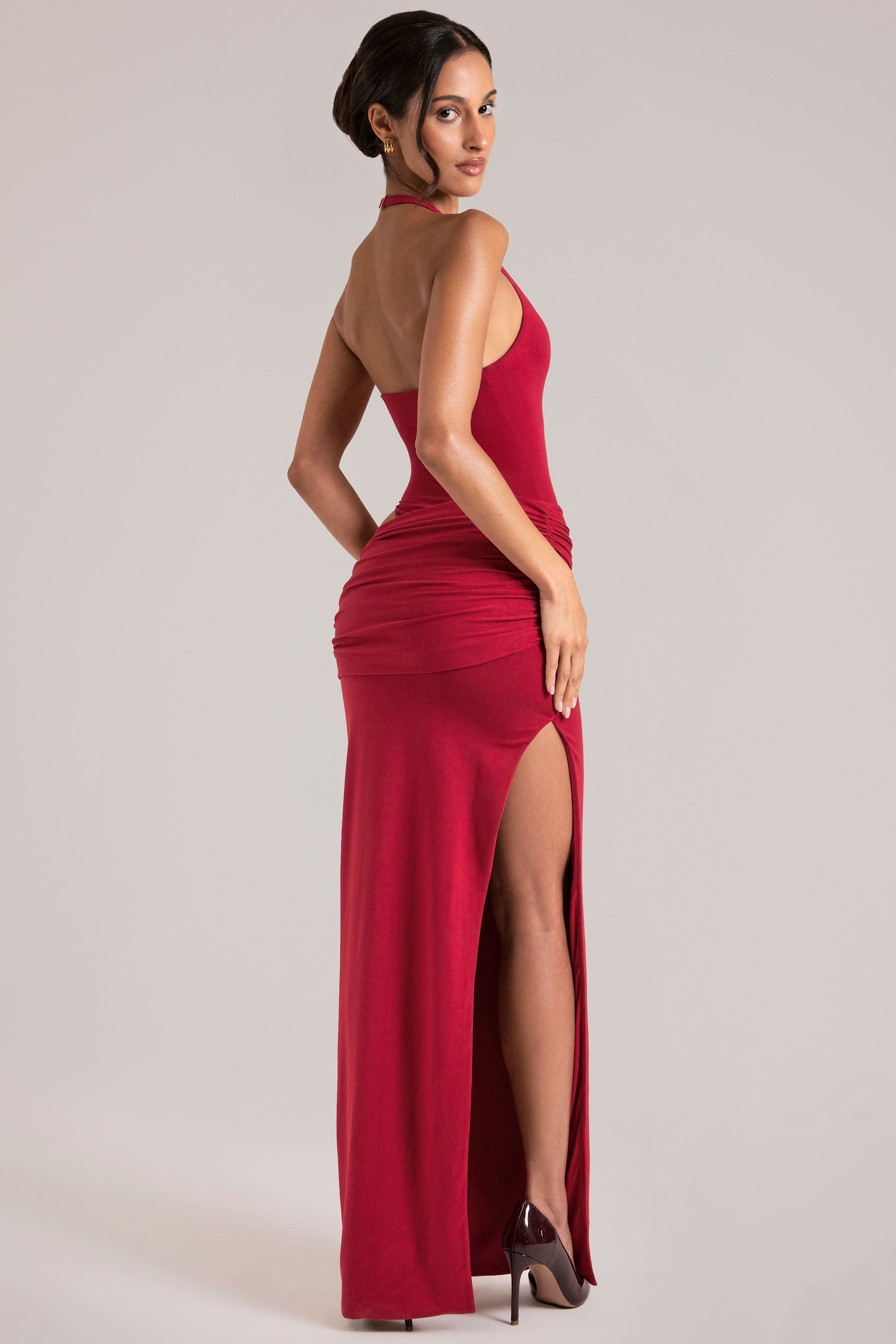 Loovay Célienne Jurk, Halter Maxi met Uitsnijding