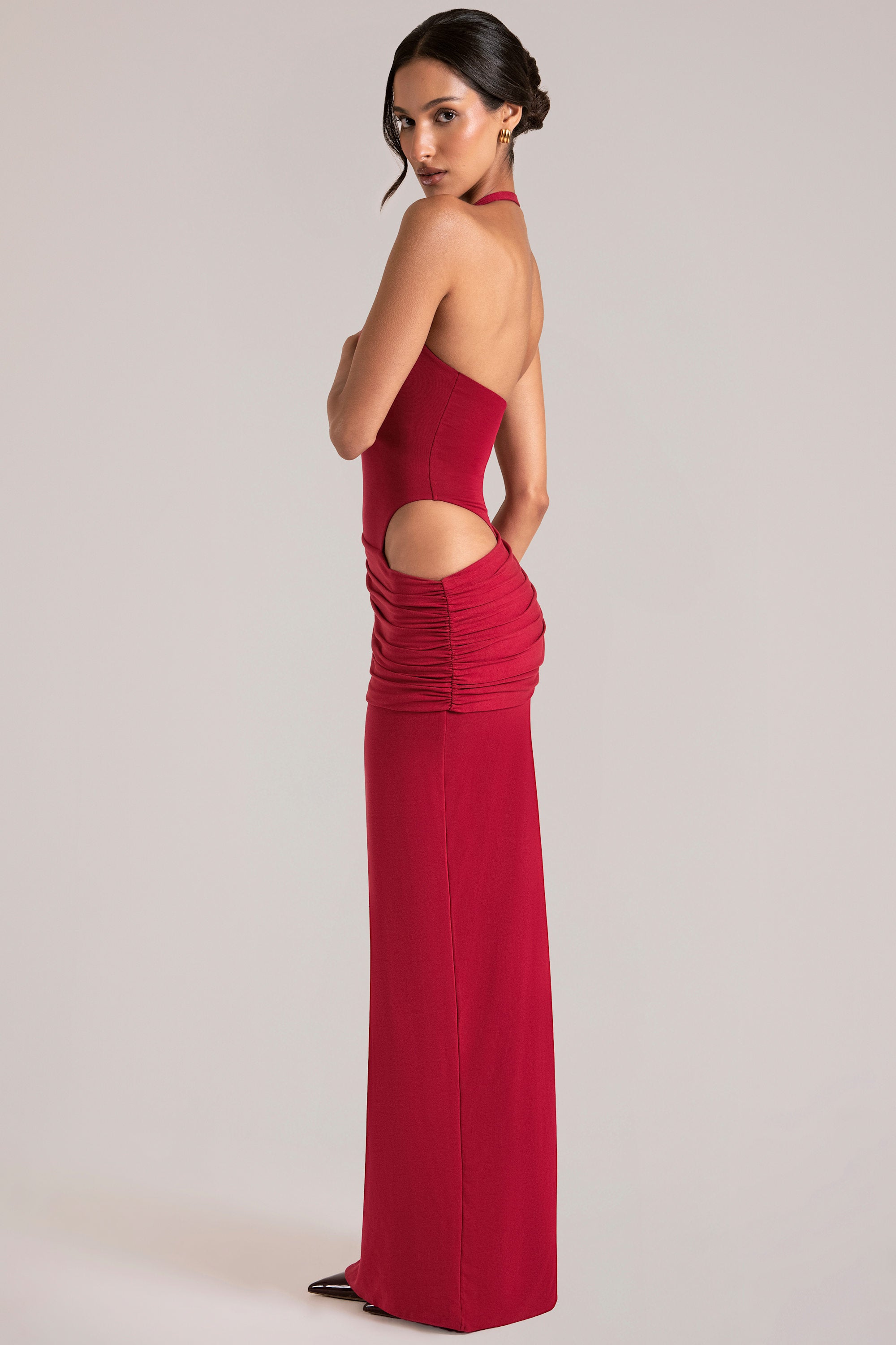 Loovay Célienne Jurk, Halter Maxi met Uitsnijding