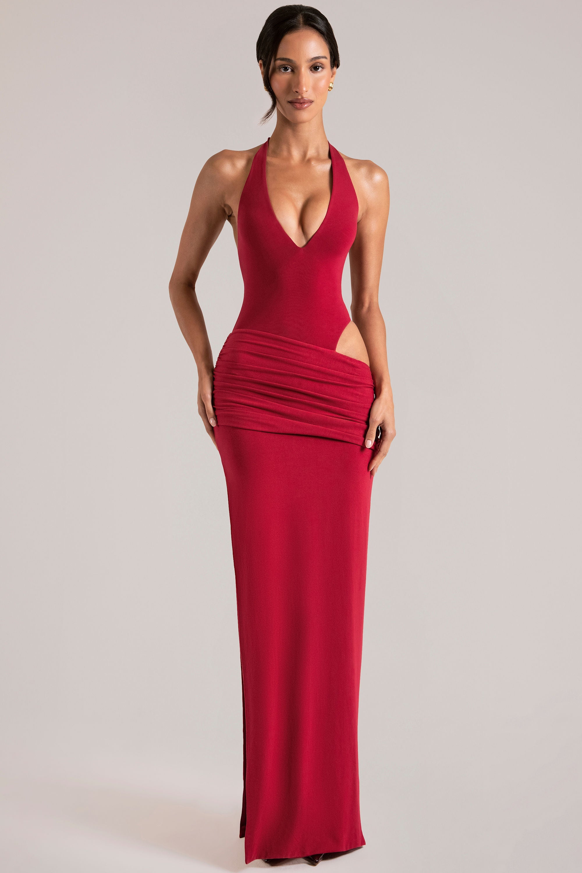 Loovay Célienne Jurk, Halter Maxi met Uitsnijding