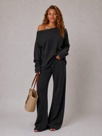 Loovay Virelle Dames Lounge Set met Wide Leg Broek