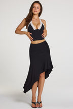 Loovay Opaline Top, Halter met Kantdetail