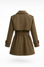 Loovay Solenne Korte Trenchcoat met Ceintuur