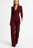 Elegante dames jumpsuit met diepe V-hals en wijde pijpen