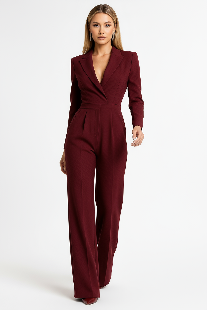 Lunéra – Dames jumpsuit met diepe V-hals en elegante pasvorm