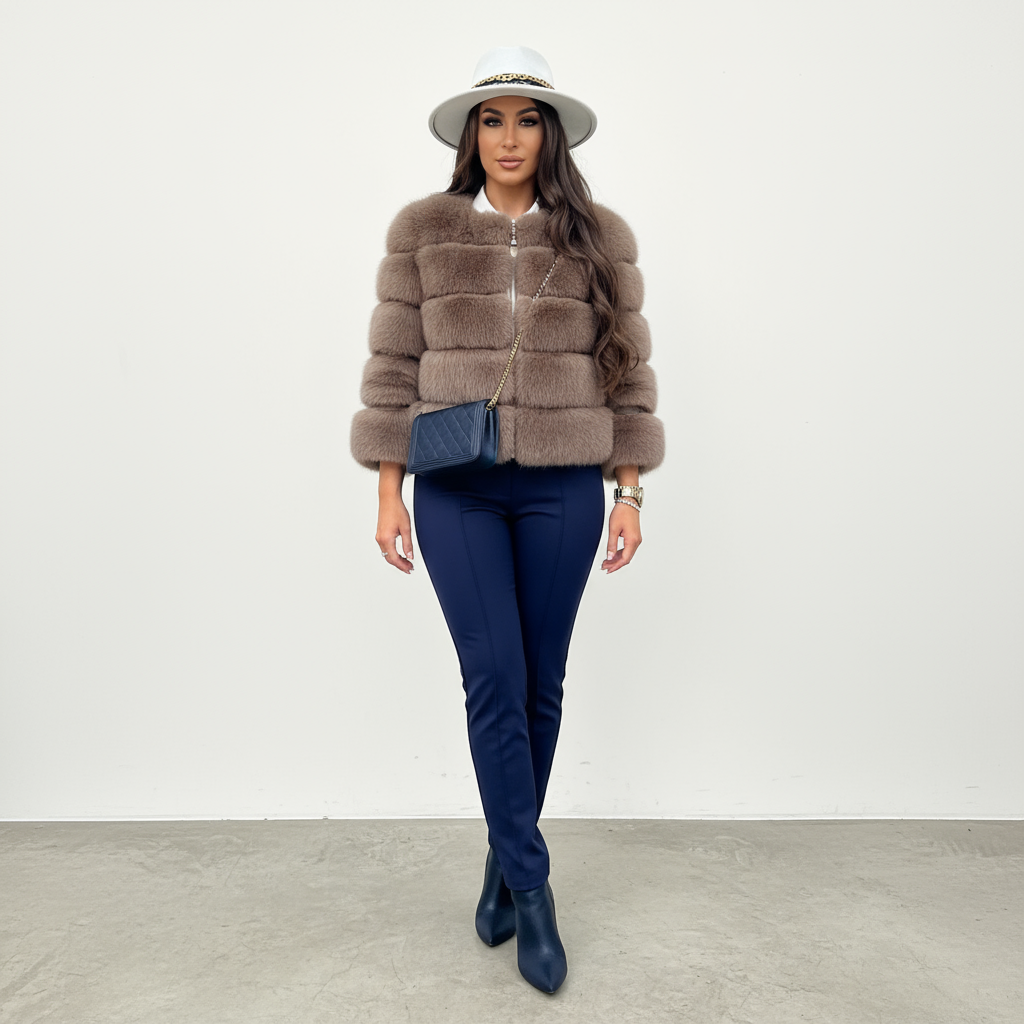 Aurélia – Lange dames winterjas met faux fur