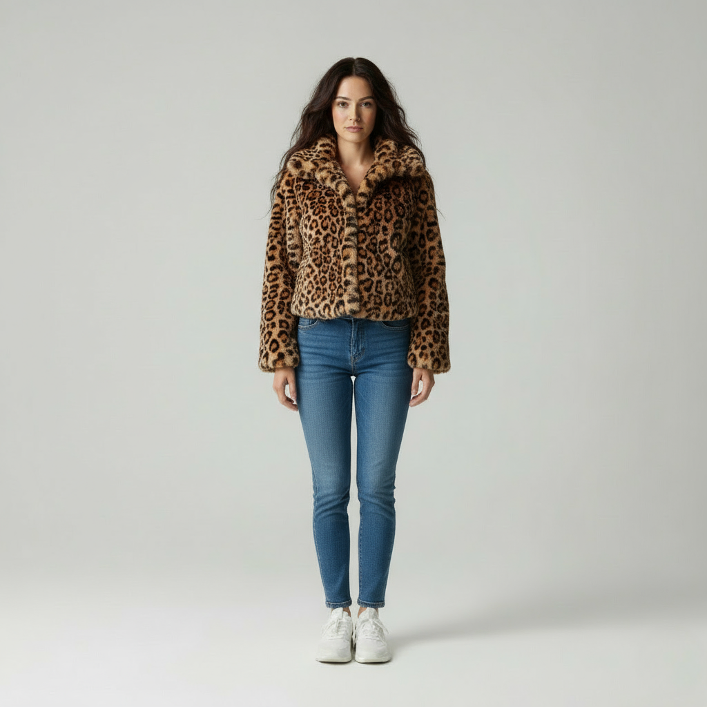 Savana – Luxe luipaardprint faux fur jas