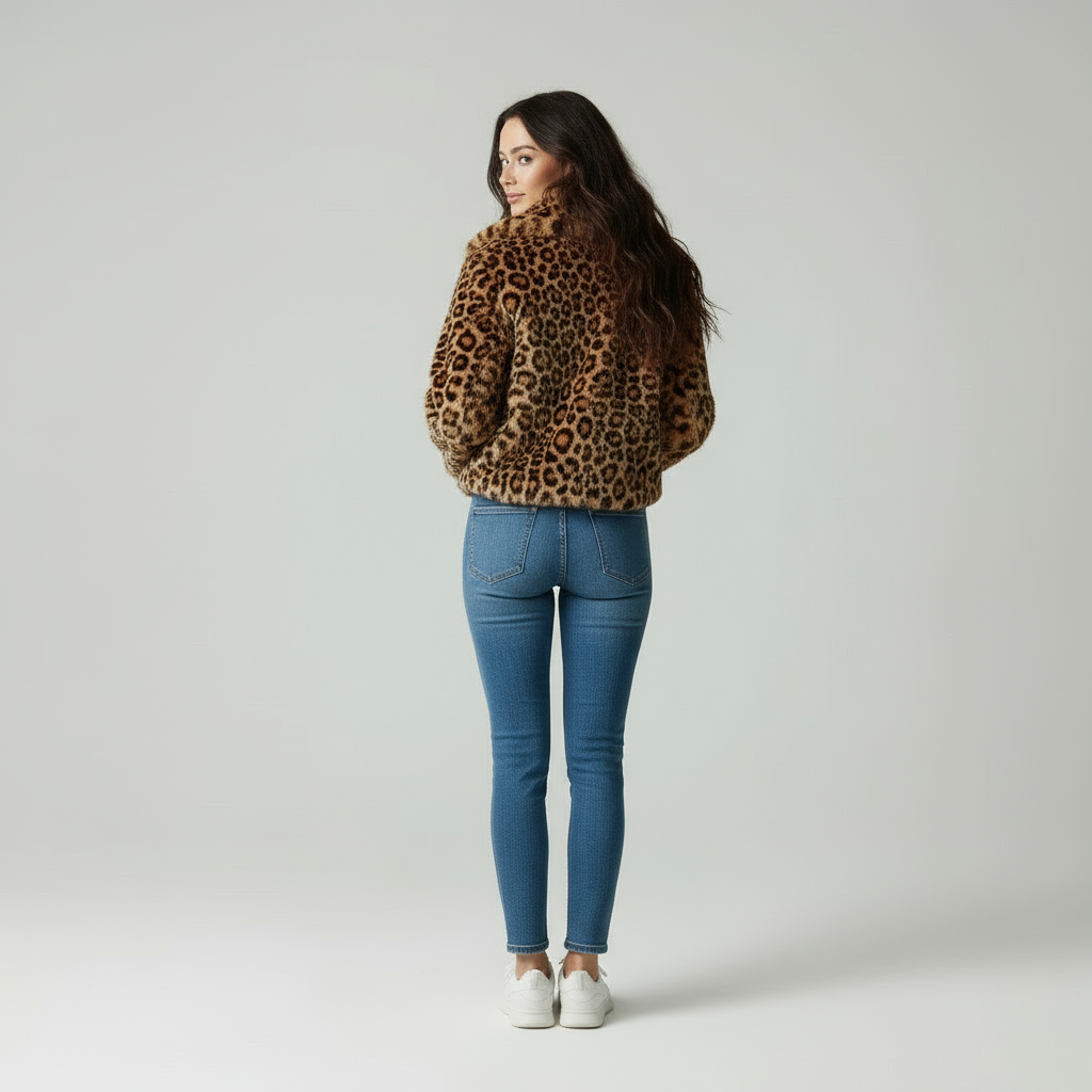 Savana – Luxe luipaardprint faux fur jas