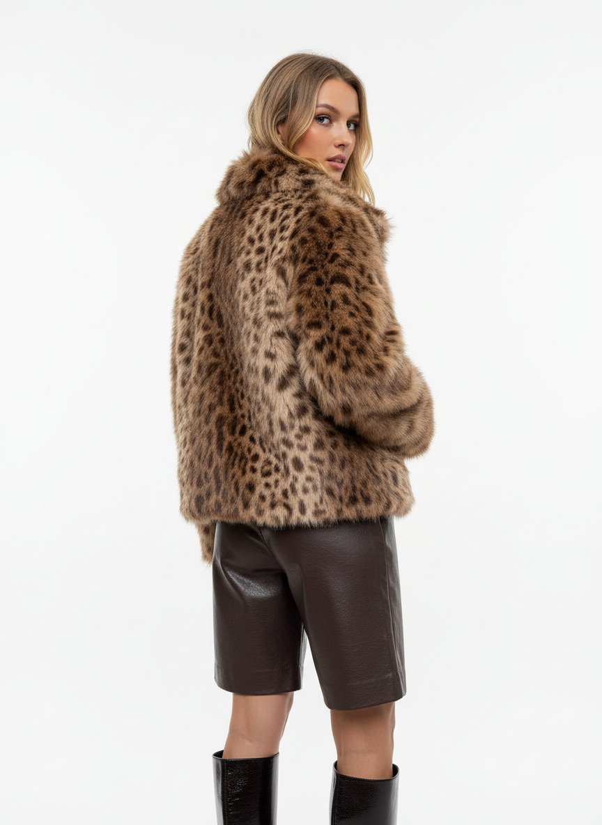 Riviera – Luipaardprint faux fur jas
