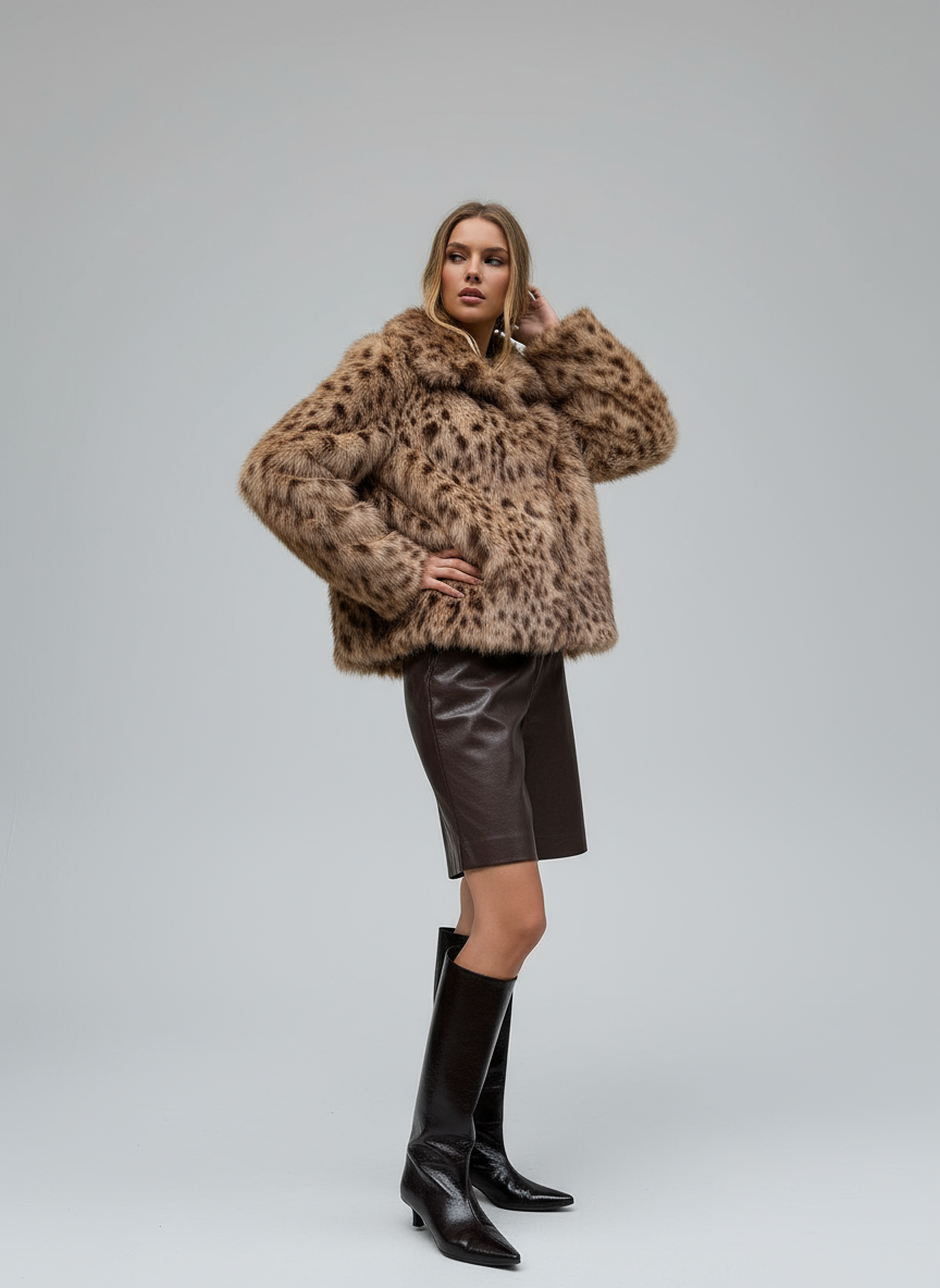 Riviera – Luipaardprint faux fur jas