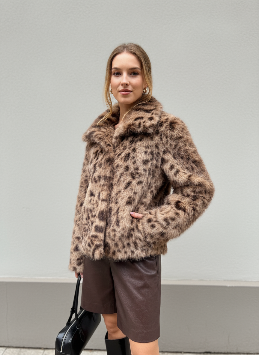 Riviera – Luipaardprint faux fur jas