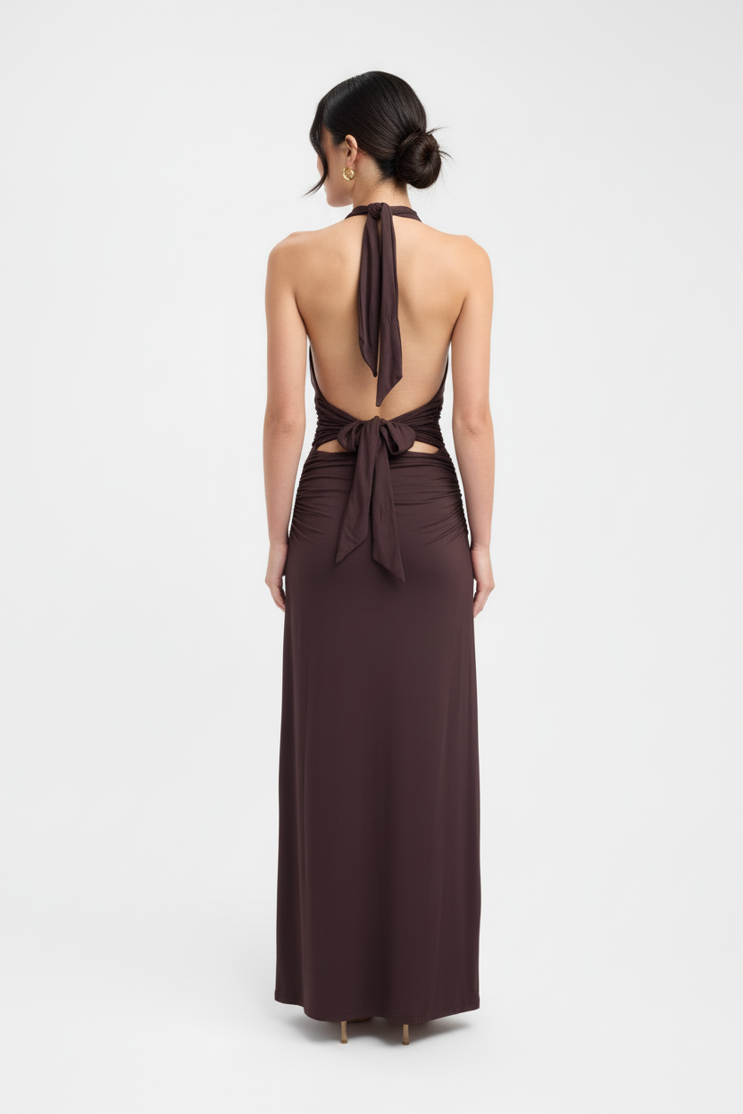 Elizabeth - Maxi jurk met elegante halslijn en flatterende pasvorm