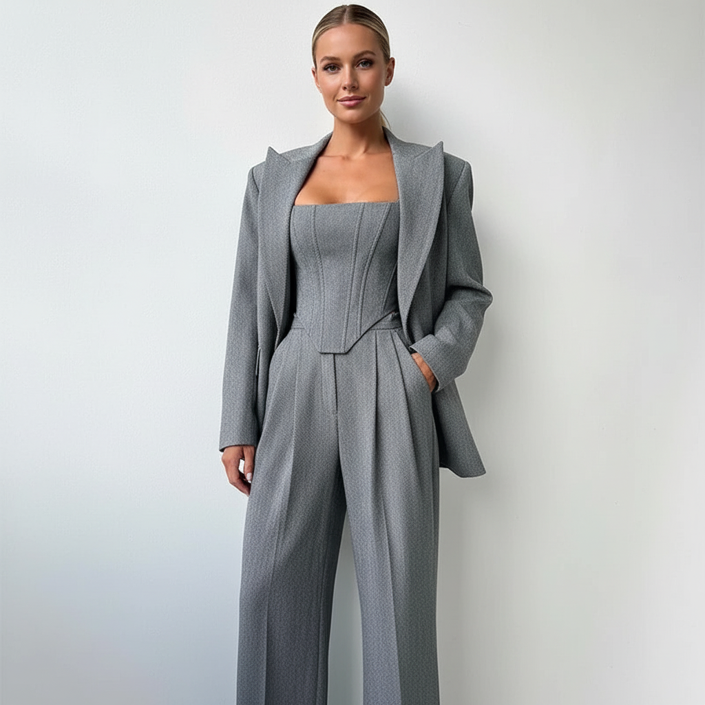 Noëlle - 3-Delige Set: Blazer, Broek & Corset Top