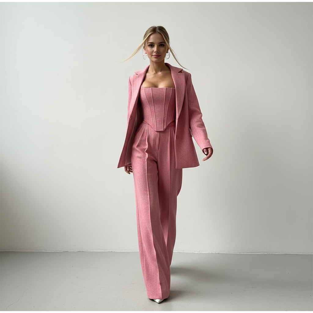 Noëlle - 3-Delige Set: Blazer, Broek & Corset Top