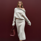 Winter Jurk & Trui Set – Zachte Gebreide Twee-Delige Outfit