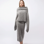 Winter Jurk & Trui Set – Zachte Gebreide Twee-Delige Outfit