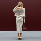 Winter Jurk & Trui Set – Zachte Gebreide Twee-Delige Outfit