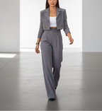 Cropped Blazerpak met High-Waist Wijde Pantalon