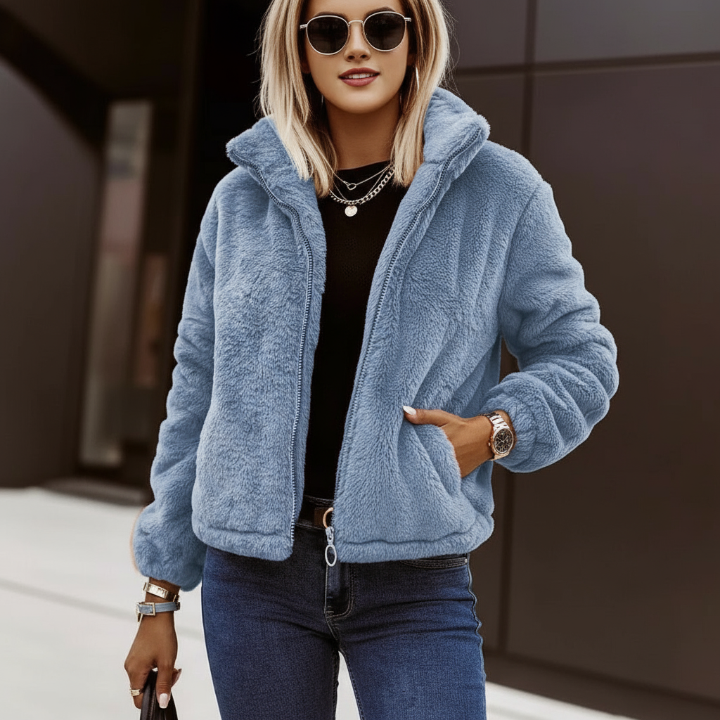 Beliana - Zachte Teddy Jas met Rits – Warm, Trendy & Tijdloos