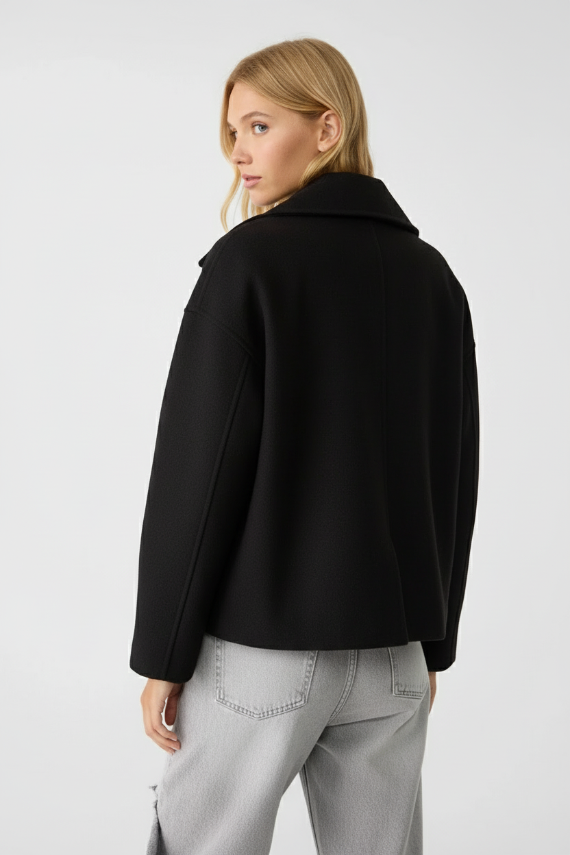 Birgit - Stijlvolle Korte Double-Breasted Jas