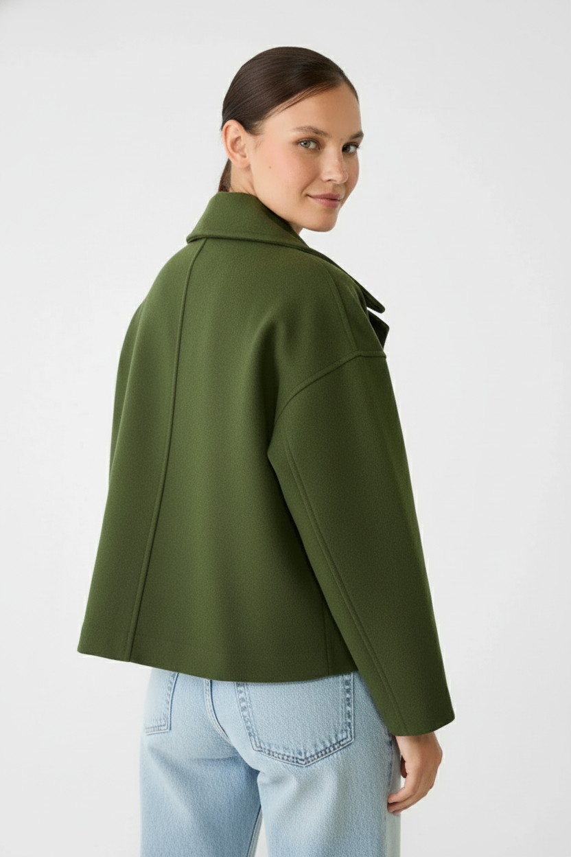 Birgit - Stijlvolle Korte Double-Breasted Jas