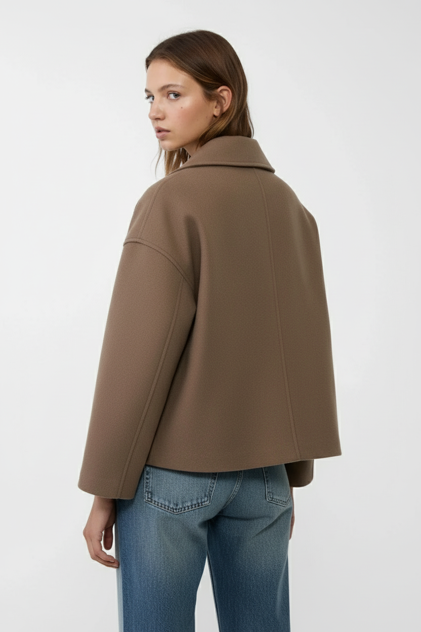 Birgit - Stijlvolle Korte Double-Breasted Jas