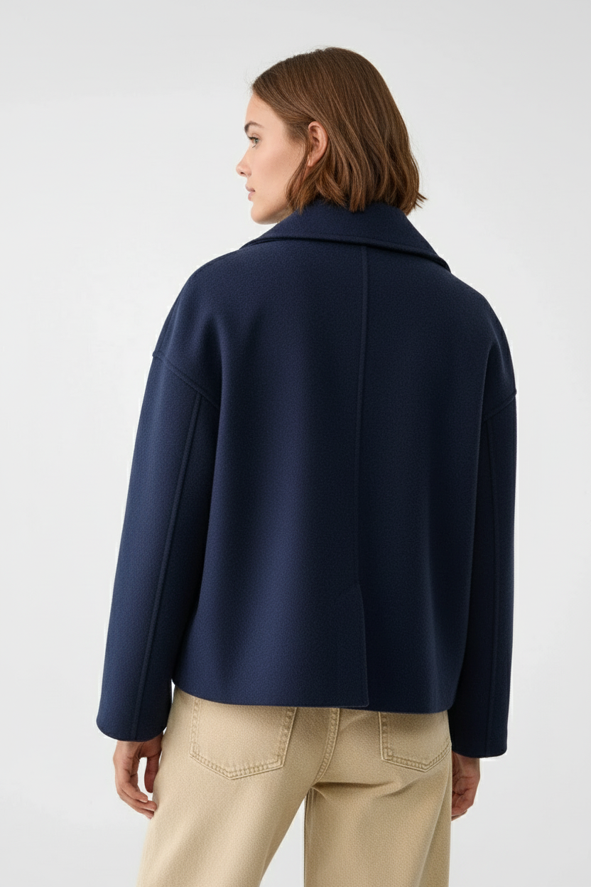 Birgit - Stijlvolle Korte Double-Breasted Jas