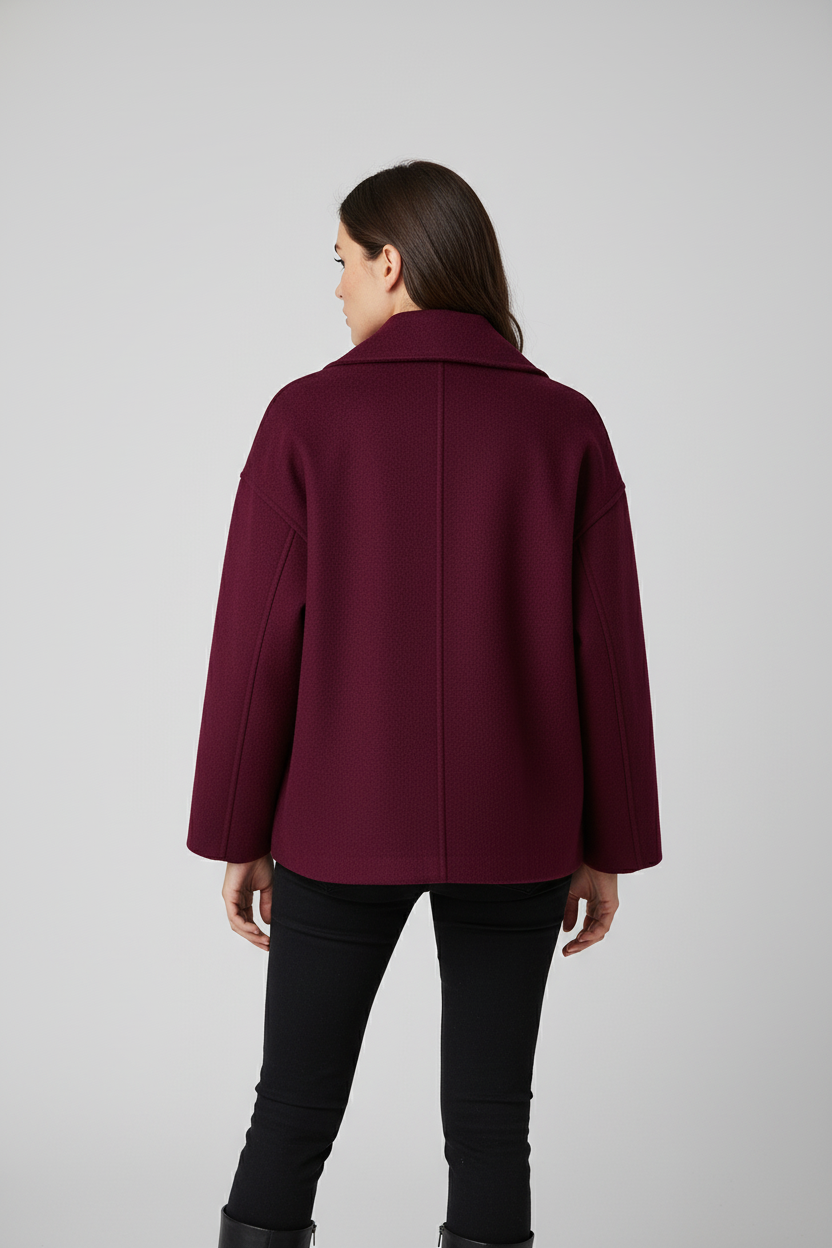 Birgit - Stijlvolle Korte Double-Breasted Jas