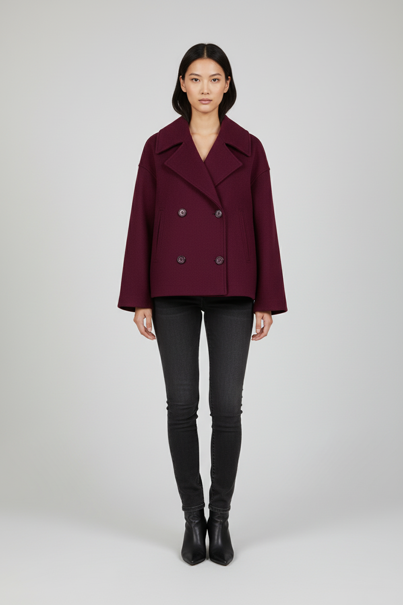 Birgit - Stijlvolle Korte Double-Breasted Jas