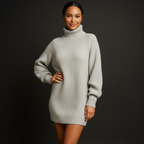 Oversized Trui met Hoge Hals – Zacht & Comfortabel