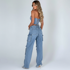 Loovay Varella Set, Cargo Denim Co-ord