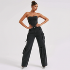Loovay Varella Set, Cargo Denim Co-ord